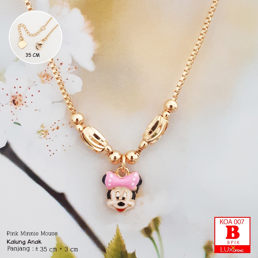 KOA 007 Kalung Anak Set Liontin Model Lucu Aksesoris Anak Murah Zirkon Lapis Emas Imitasi Kalung Anak 35 cm - Luxx Xuping