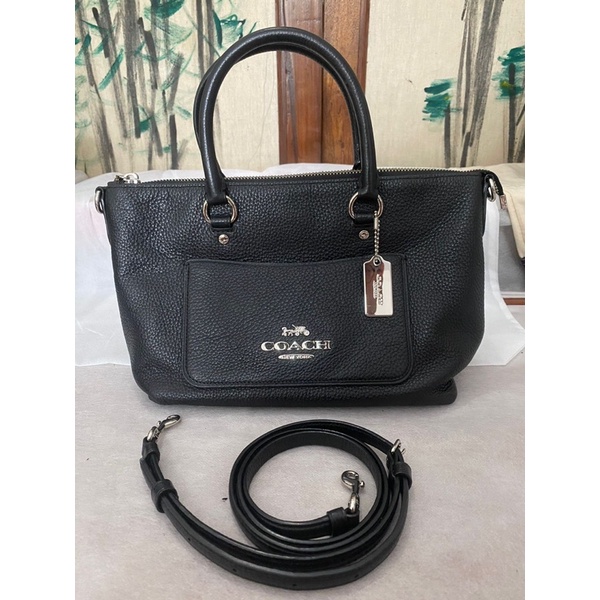 Coach mini emma satchel black authentic preloved tas