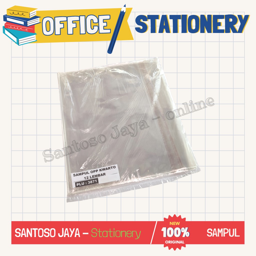 

Sampul Buku Tulis OPP KWARTO - Sampul Plastik OPP Kuarto Bening Repack