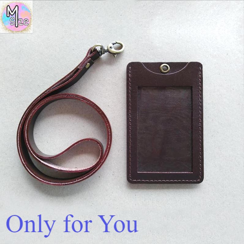 

Dompet id Card Elegant Casual Pria Wanita Tas ID Card kulit asli Gantungan kartu pengenal