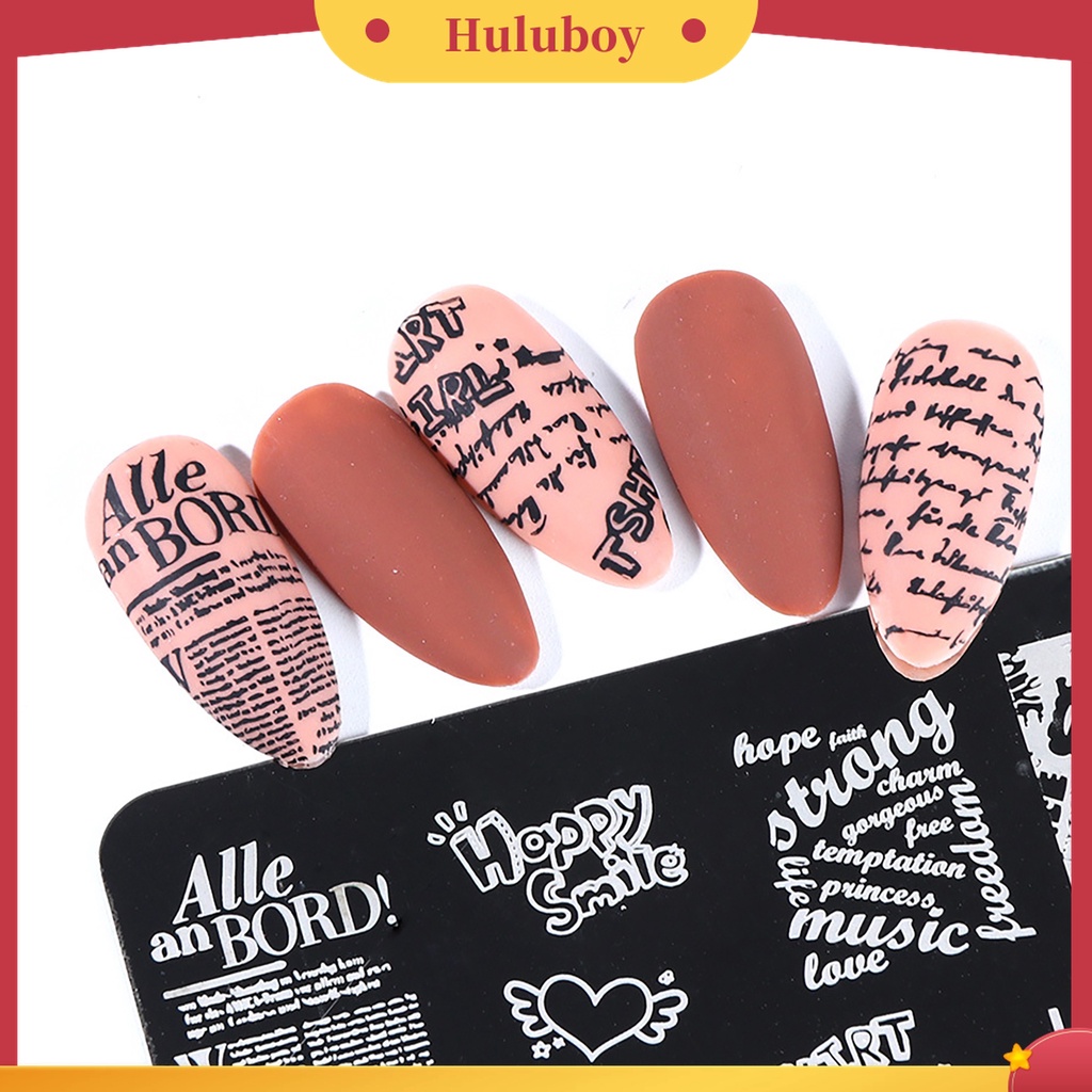 Huluboy Huluboy♡ Plat Stempel Kuku Bahan Stainless Steel Untuk Manicure