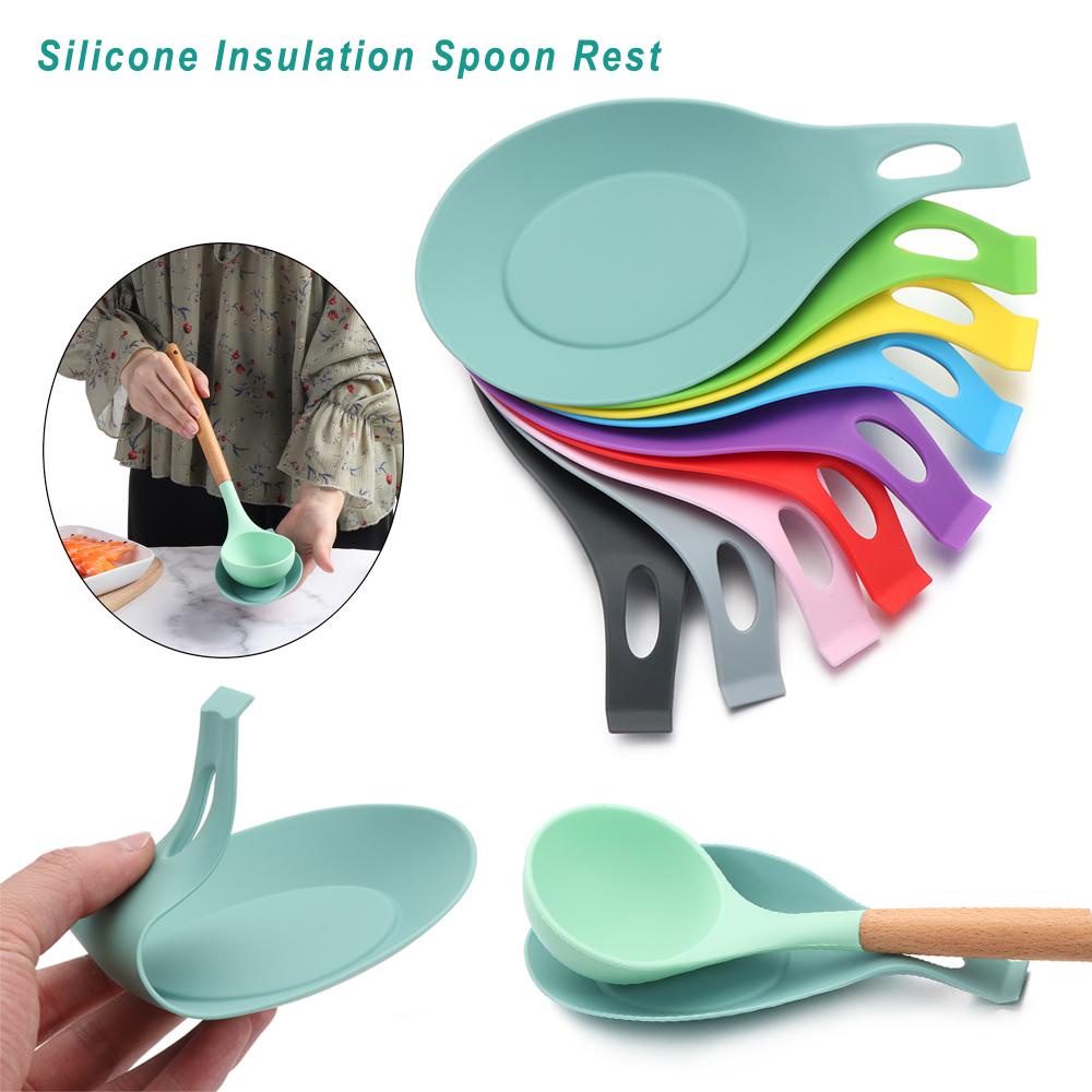Chookyy Rak Sendok Silikon Aksesoris Dapur Sendok Bracket Stand Tutup Stand Kompor Organizer Tatakan Spoon Rest