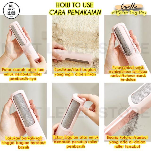 Pet Hair Removal Brush Lint Roll Pembersih Bulu Anjing Kucing Pets