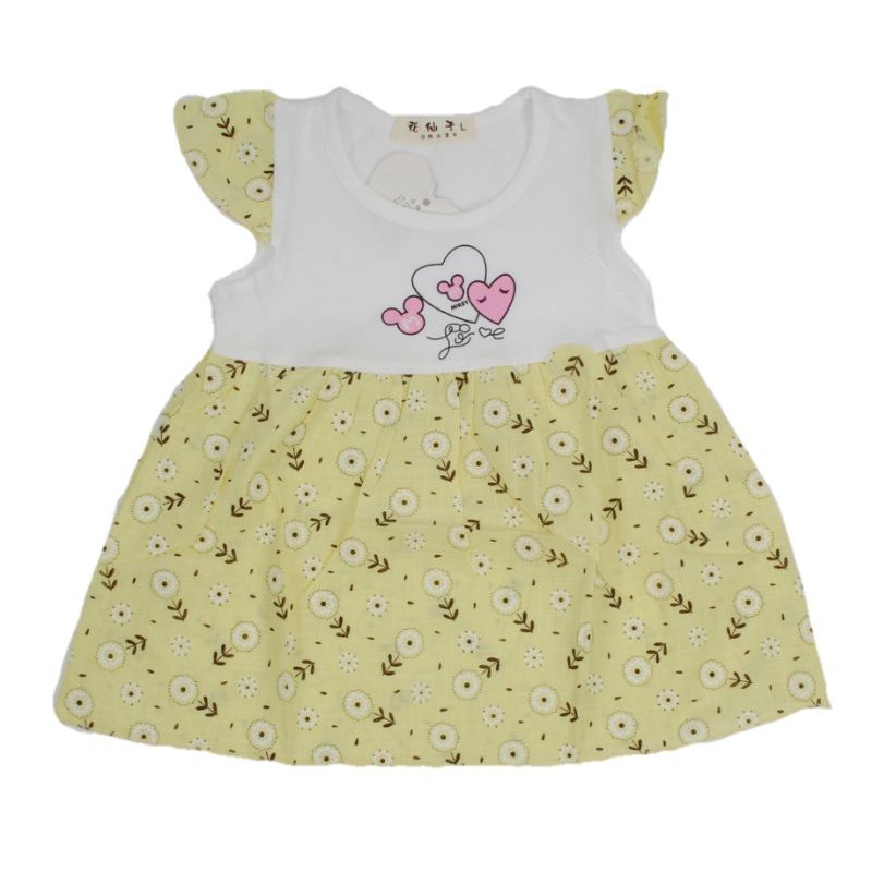 DRESS FASHION BAJU ANAK PEREMPUAN MOTIF LOVE 1-2 TAHUN NEW