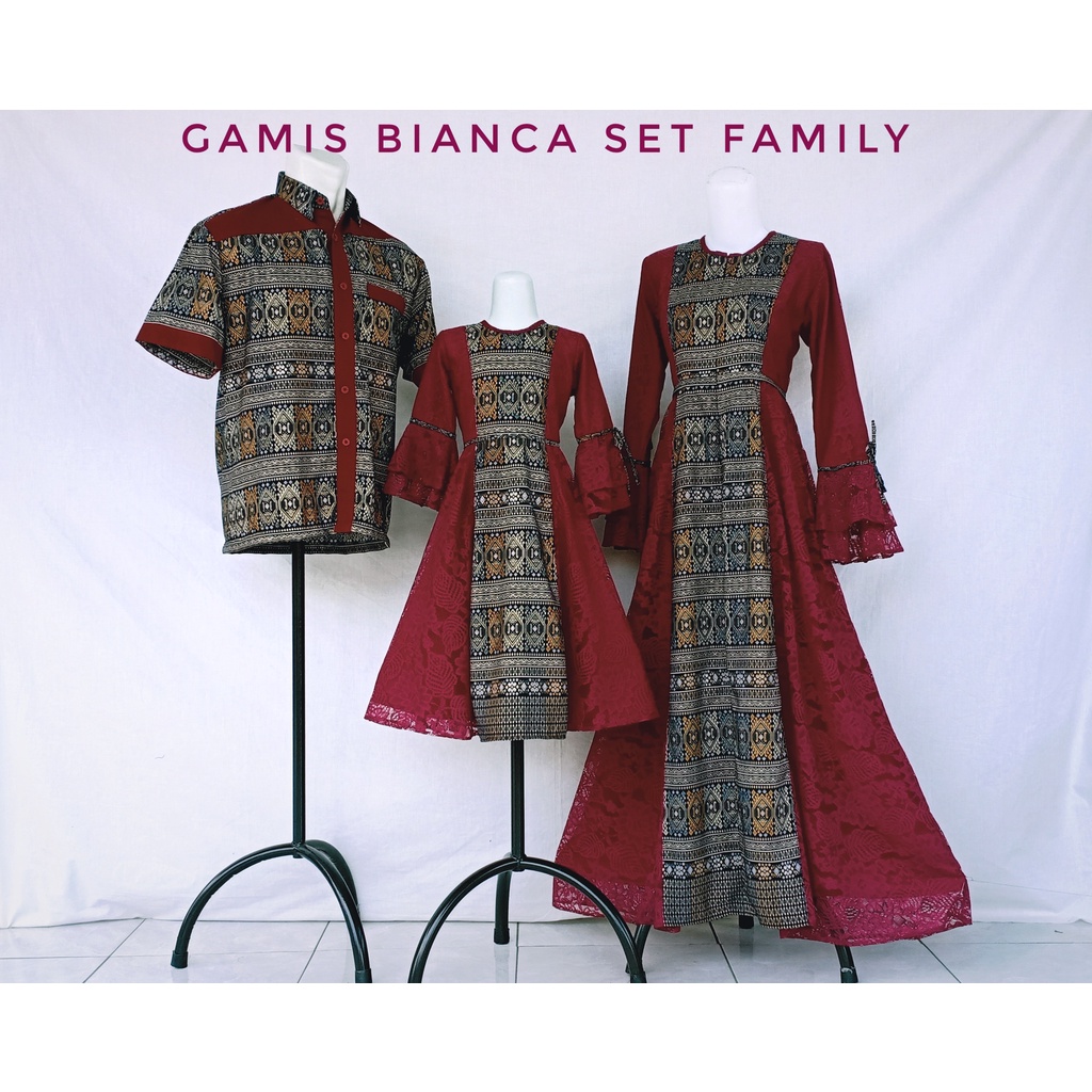 GAMIS BIANCA WARNA MAROON/GAMIS SYAR'I KEKINIAN/BAJU COUPLE SEKELUARGA/BAJU COUPLE MUSLIM