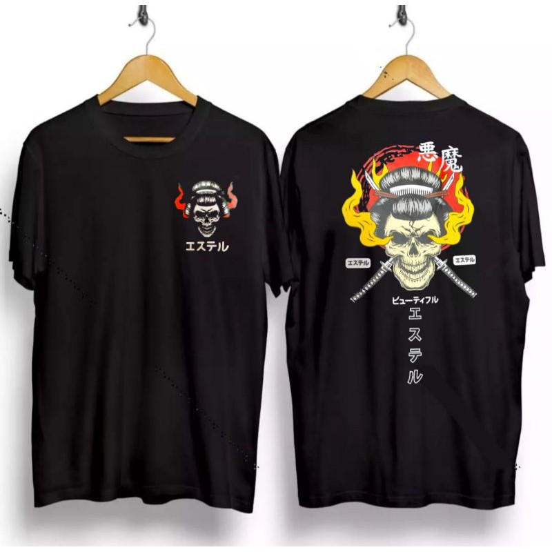 kaus store SAMURAI TENGKORAK Kaos keren/ baju kaos/ atasan pria/ kaos distro/ kaos  pria murah