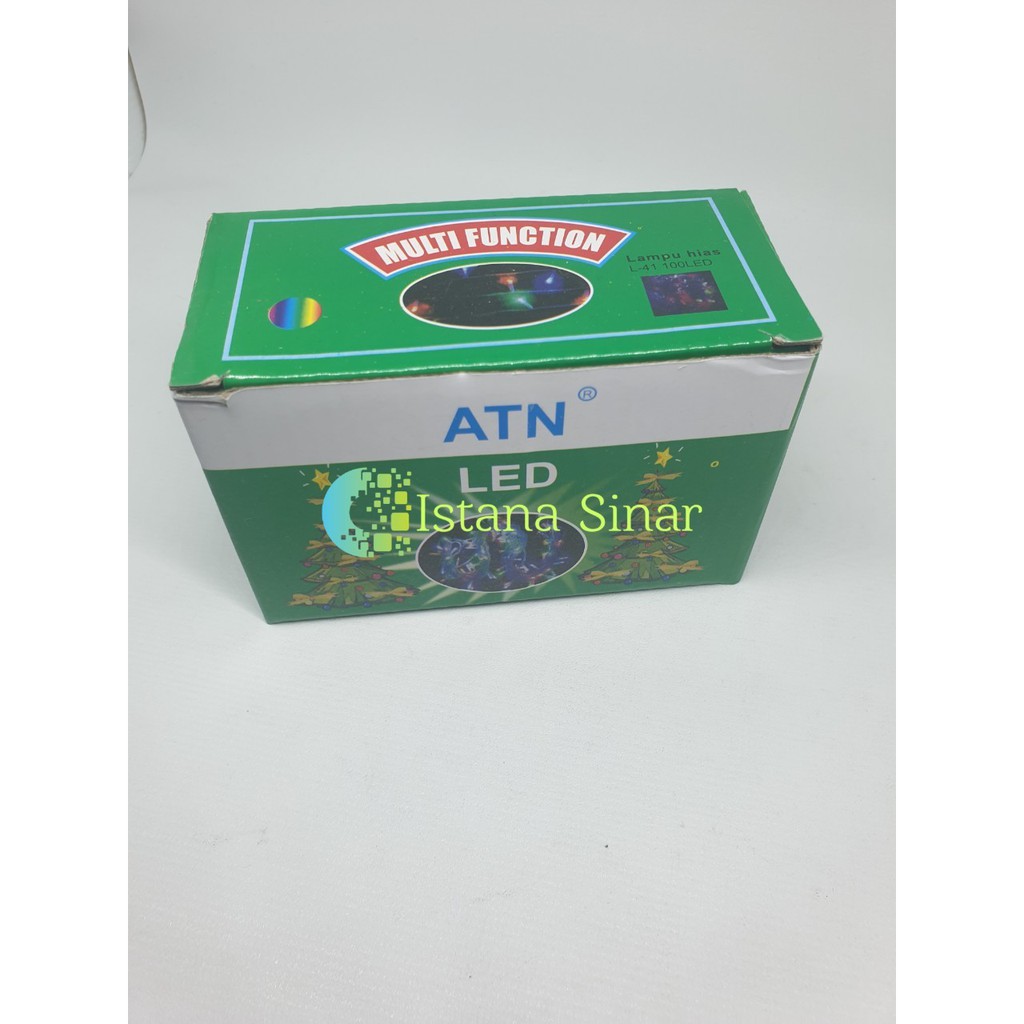 ATN Lampu Tumbler / Natal 100 led 7 warna Twinkle Light hitam