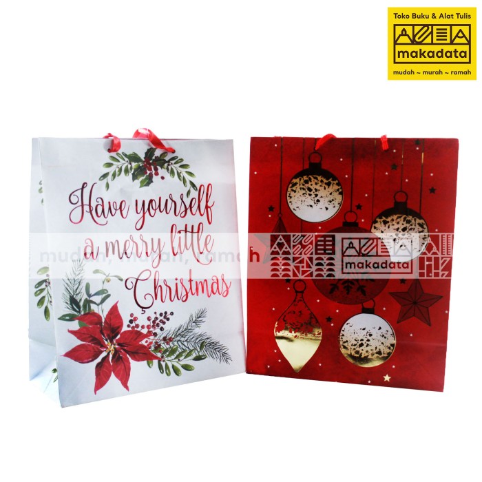 

TAS SOUVENIR MERRY CHRISTMAS | PAPER BAG NATAL | TAS TENG TENG 8677 - Putih