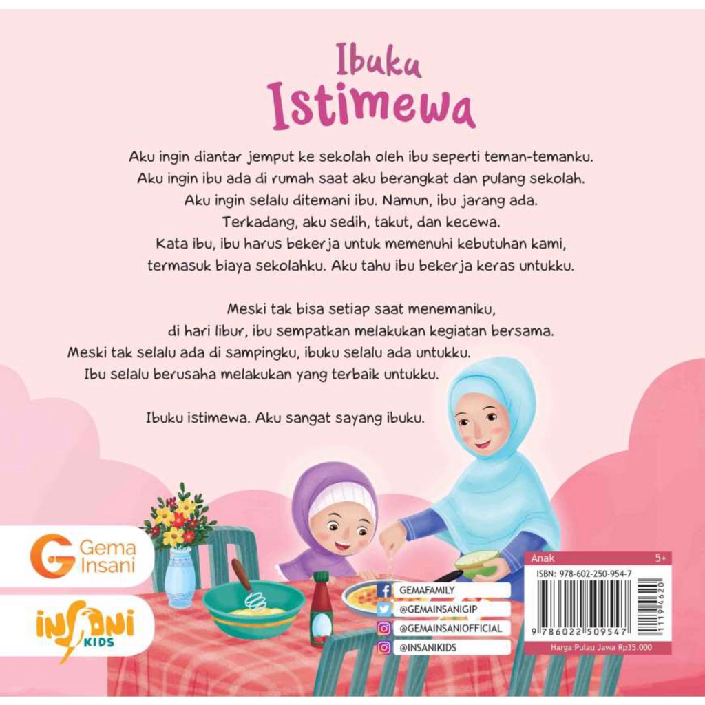 Buku Anak Muslim Seri Keluarga Istimewa - Ibuku Istimewa - Gema Insani 100% Original