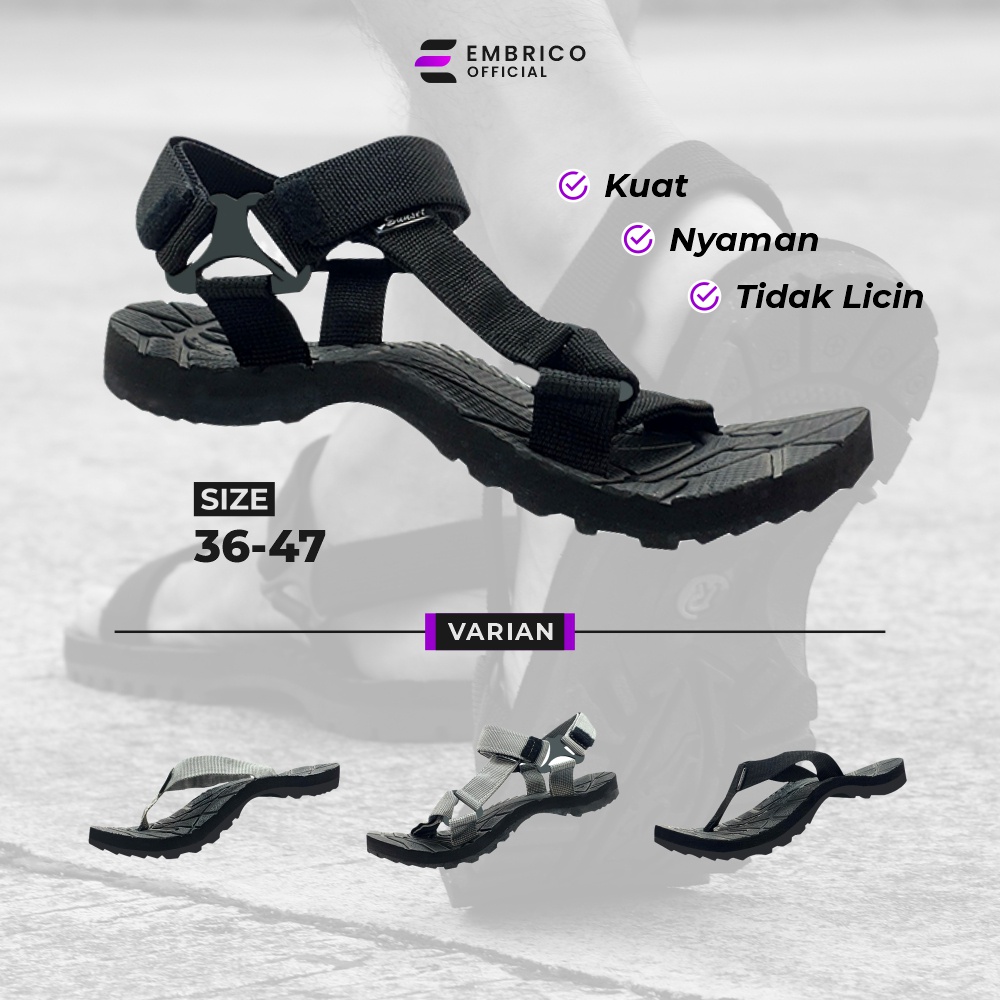 SANDAL GUNUNG SANDAL JEPIT GUNUNG DEWASA DAN ANAK SENDAL OUTDOOR SANDAL ADVENTURE EMBRICO SANDAL GUN