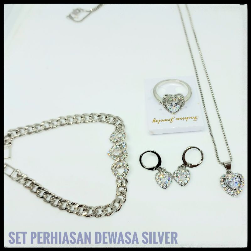 ♡SET PERHIASAN WANITA SILVER XP LV0036