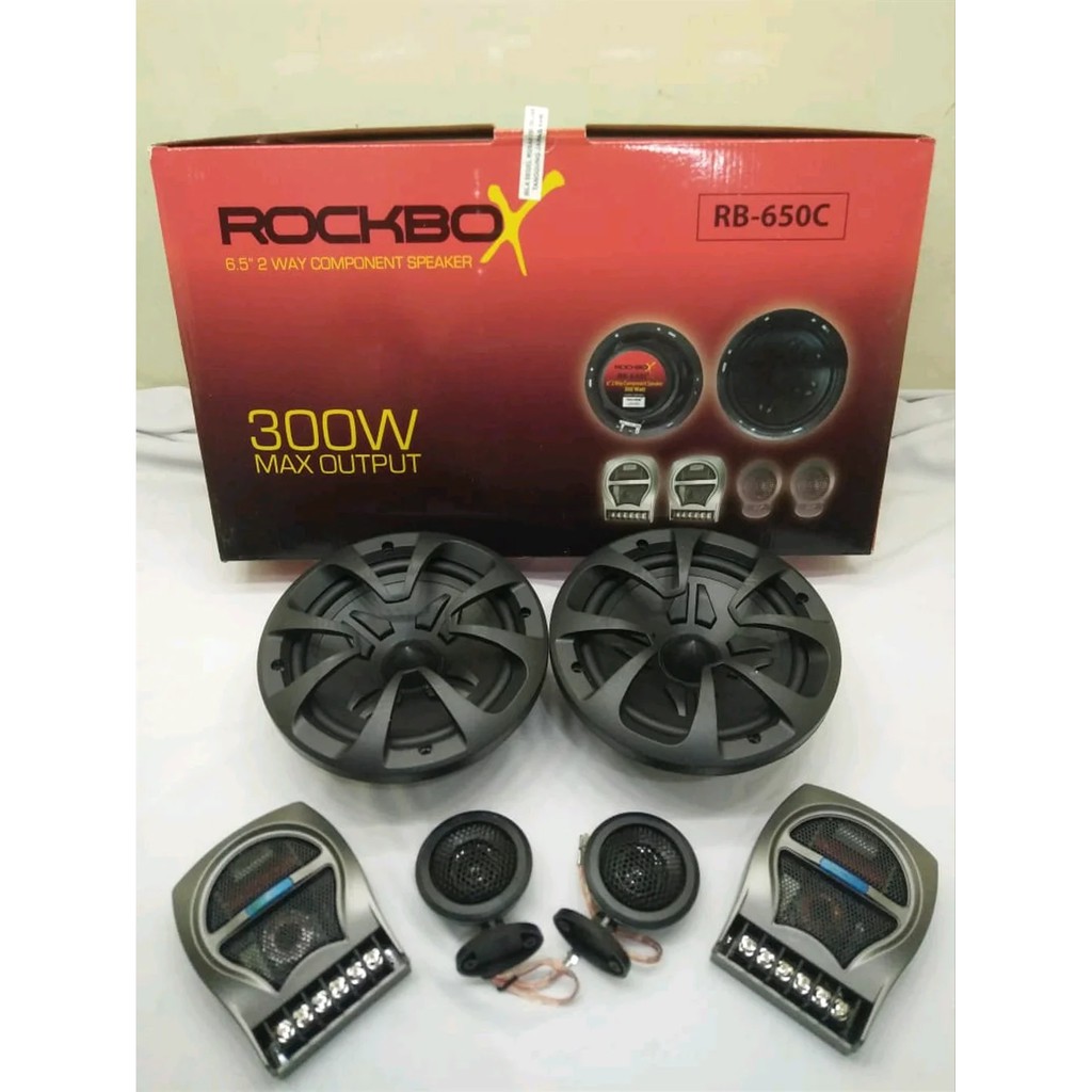 Car Audio Mobil Speaker Split Rockbox RB-6500C 2 Way 6 Inch Lengkap Tweeter Mid Bass Crossover Pasif