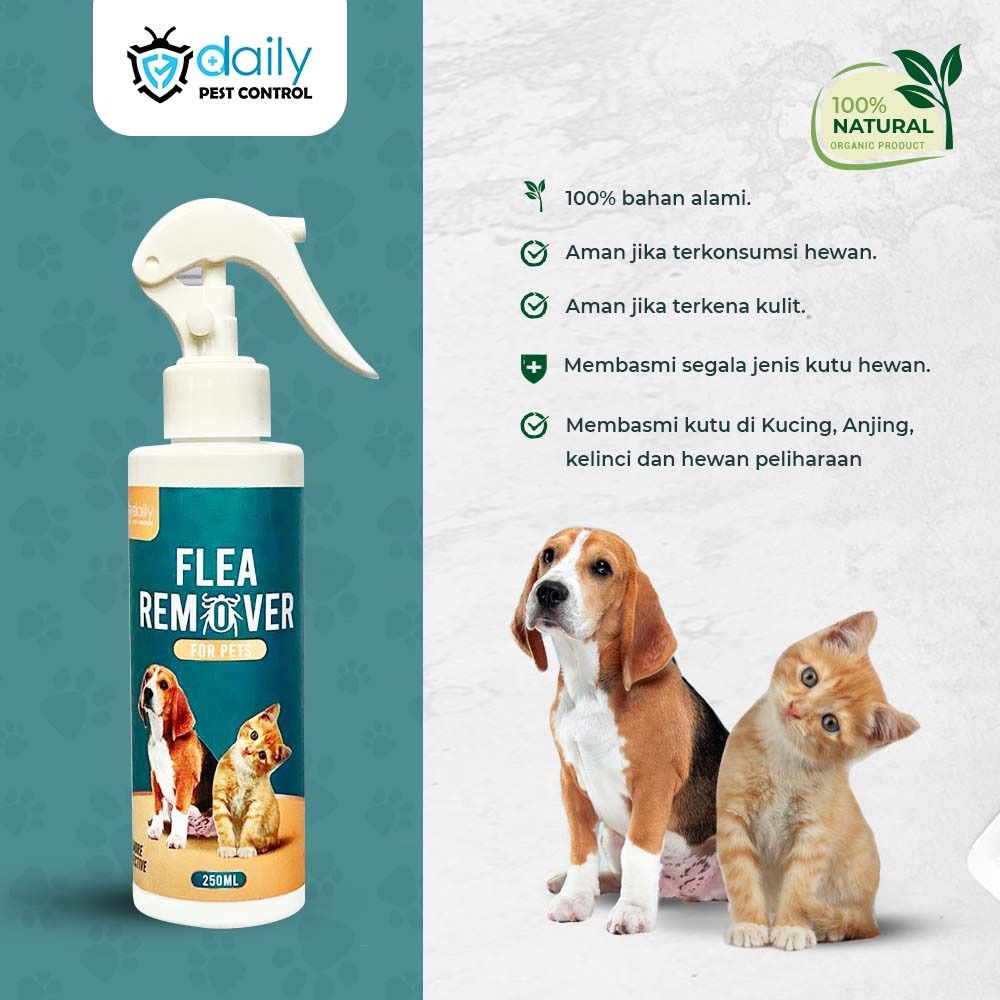 OBAT ANTI KUTU KUCING &amp; ANJING DAILY FLEA REMOVER AMPUH BASMI KUTU HEWAN BAHAN ALAMI