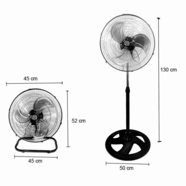 Hyperlite Speed Fan 18&quot; Inchi - 3in1 Fan - Stand/Desk/Wall Fan - Tahan