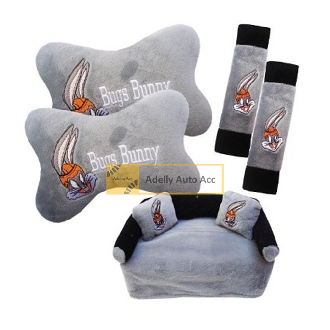 Bantal Mobil 3 in 1 / Headrest Sandaran Leher - Motif Bugs Bunny