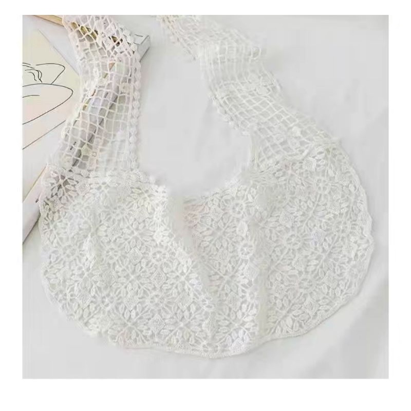 KERAH COLLAR/KERAH PALSU SEGITIGA/SCARF CAPE /SYAL RENDA BUNGA IMPORT/SYAL SELENDANG KECIL TABIR SURYA PENDEK/SYAL ROMPI KECIL-5