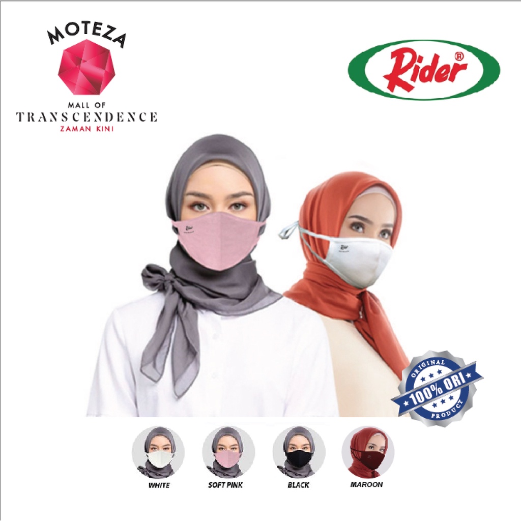  Masker  Kain Anti  Bakteri  2 PLY RIDER  Brand Dewasa 