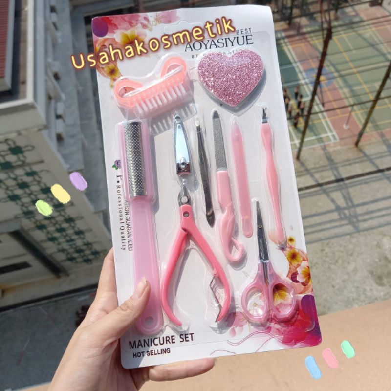 AOYASIYUE MANICURE AND PEDICURE / PERALATAN PEDICURE KUKU SET PAKET 10 IN 1 HOT SELING CUTE NO. PS-01 / 02