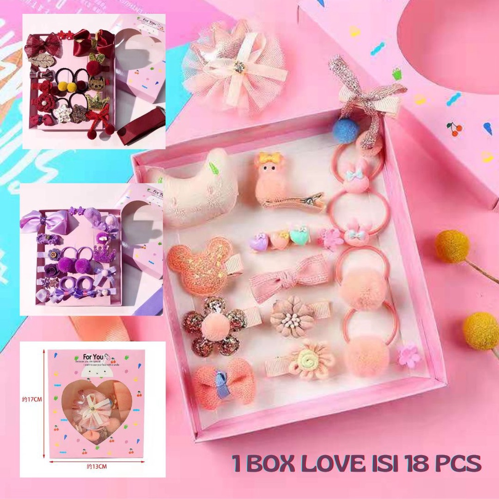 Jepit Anak Style Korea 18pcs Box Hati