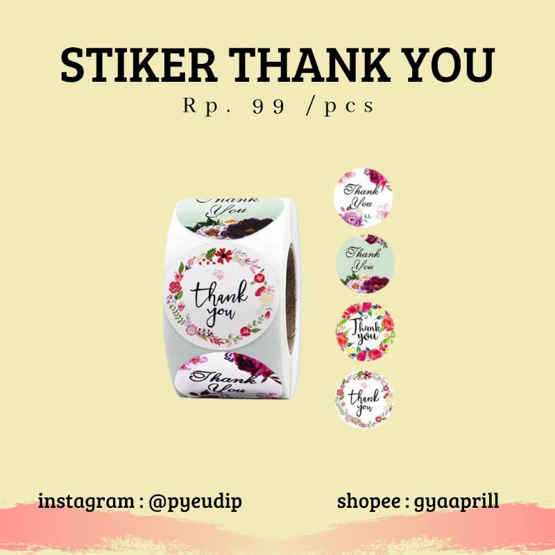 

STICKER THANK YOU / STIKER TERIMAKASIH / STIKER BULAT THANK YOU