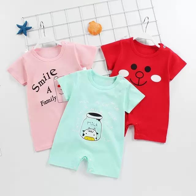 Jumper bayi segiempat 0-6 bulan / baju bayi impor murah baju kodok baby jumpsuit bayi baju bayi karakter