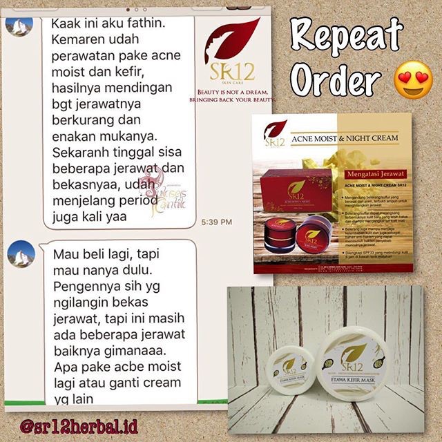 KRIM TUMPAS JERAWAT BPOM ACNE MOIST CREAM SR12 BEKAS JERAWAT MENCERAHKAN WAJAH KERUTAN WAJAH