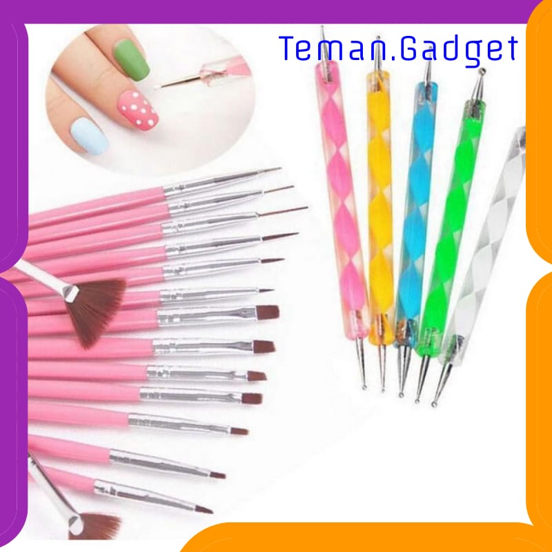 TG-FE159 RHINESTONE KUAS KUKU LUKIS 20 IN 1 NAIL ART DOTTING TOOLS - X-19