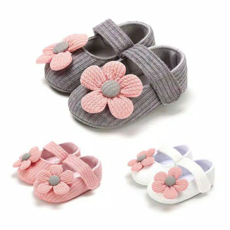 Sepatu Bayi Perempuan Sepatu Antislip Kasual Motif Bunga