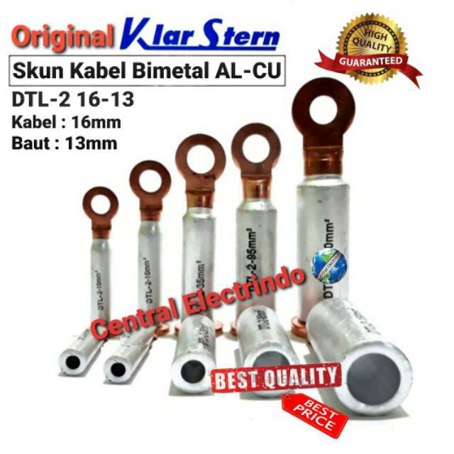 Skun Kabel Bimetal AL-CU DTL-2 16-13 Kabel 16mm Baut 13mm KlarStern.