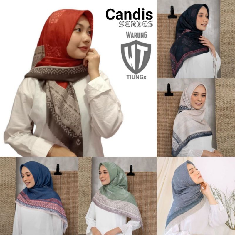 Hijab Voal Segiempat / Hijab segiempat voal/segiempat motif/voal motif/voal motif premium || Candis series