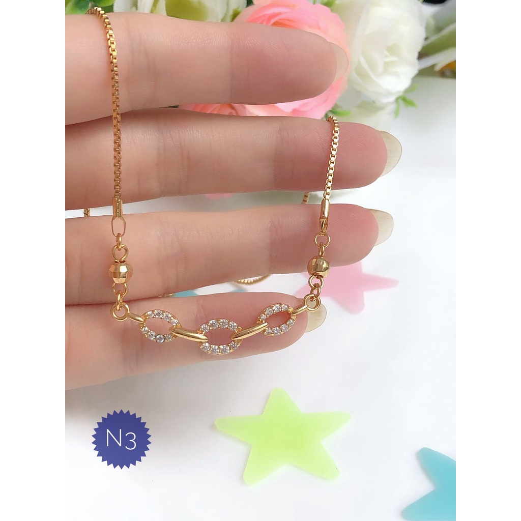 (MAR) TERMURAH Set Perhiasan Xuping Lapis Emas Aksesoris Kalung Liontin Permata Susun Lampu Love Ape