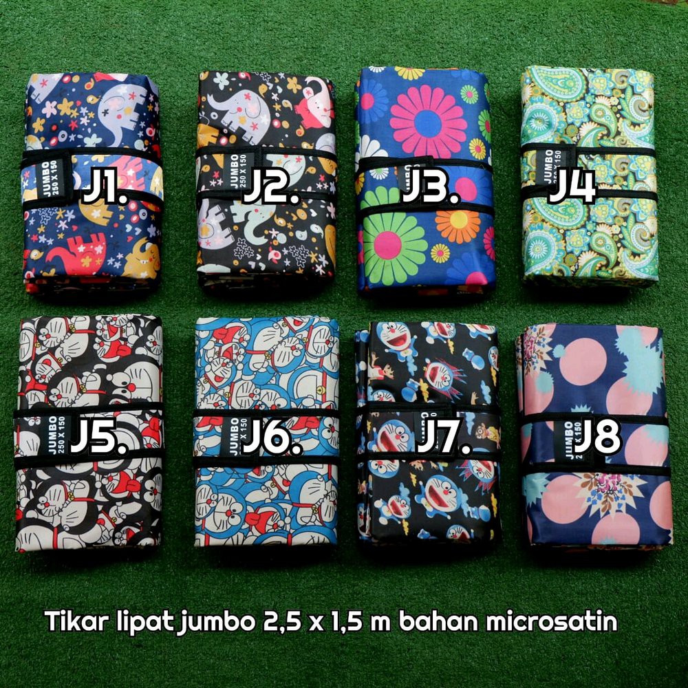 Unik Tikar lipat ukuran jumbo 250 x 150 anti air waterproof microsatin karpet lipat terbaik