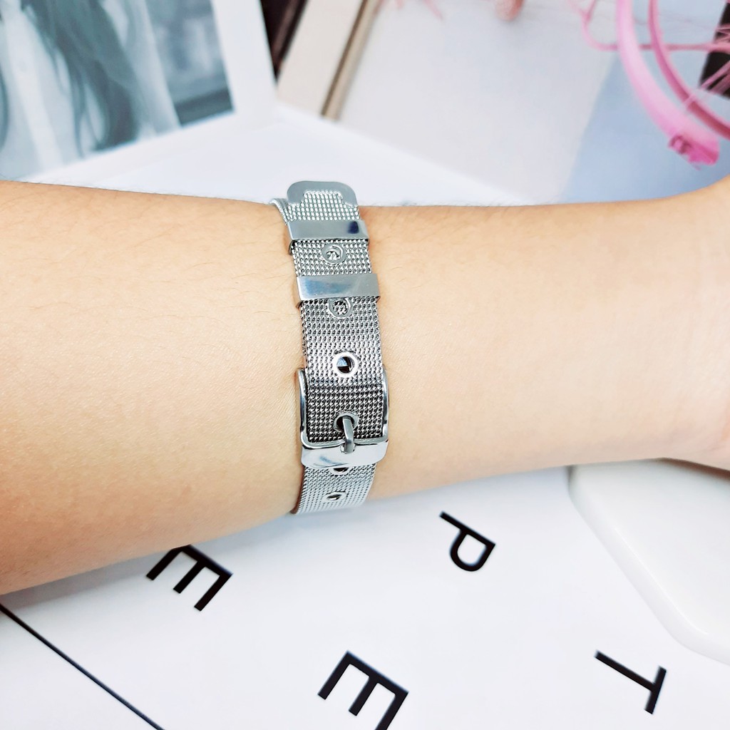 Gelang Tangan Wanita Rantai Jam Polos Silver - BB606