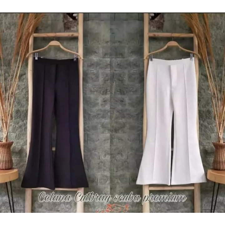 Cutbray scuba terbaru/konveksi sendiri/kulot cutbray/Celana kekinian murah/cuybray putih