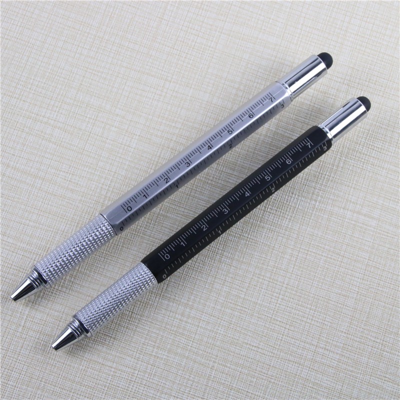 Taffware Pena Multifungsi Stylus + Penggaris + Level + Obeng - Silver