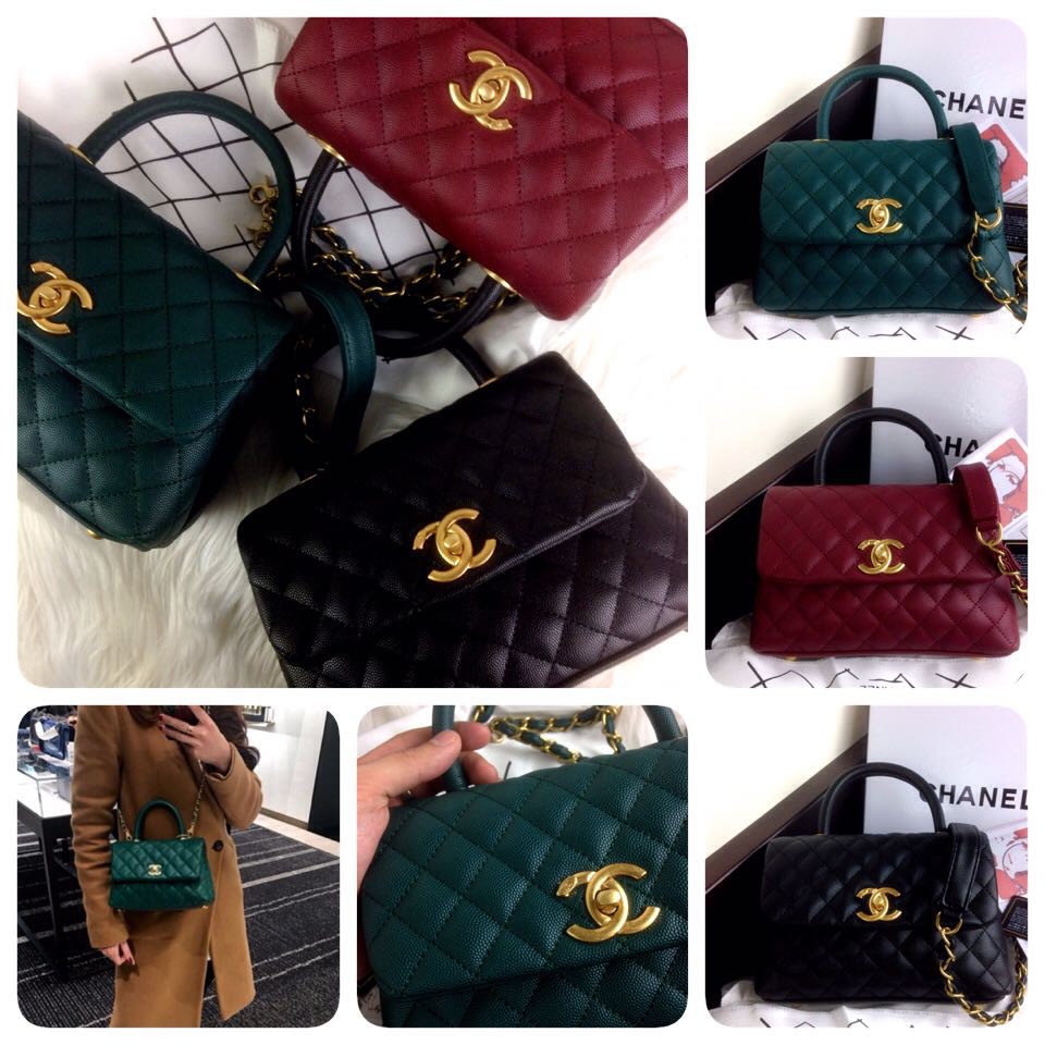 CHANEL Coco Grained Lizard Handle BB SS18