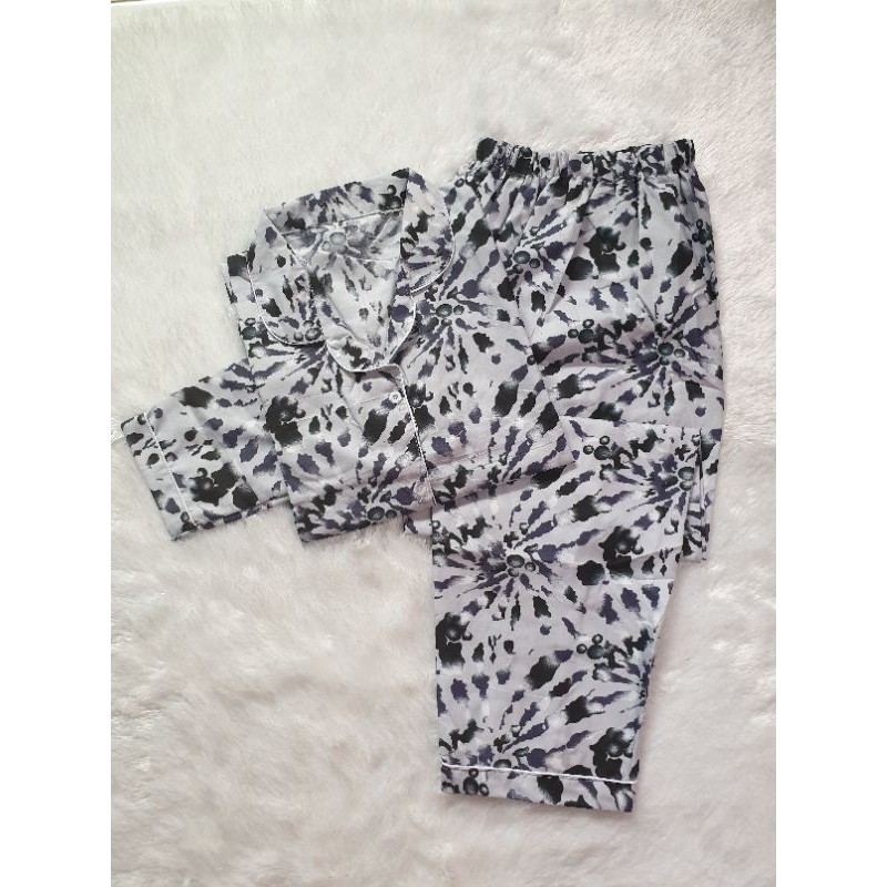 Baju Tidur Piyama Wanita Cewek Pajamas Dewasa Motif Tie Dye PP-PP MONOKROM