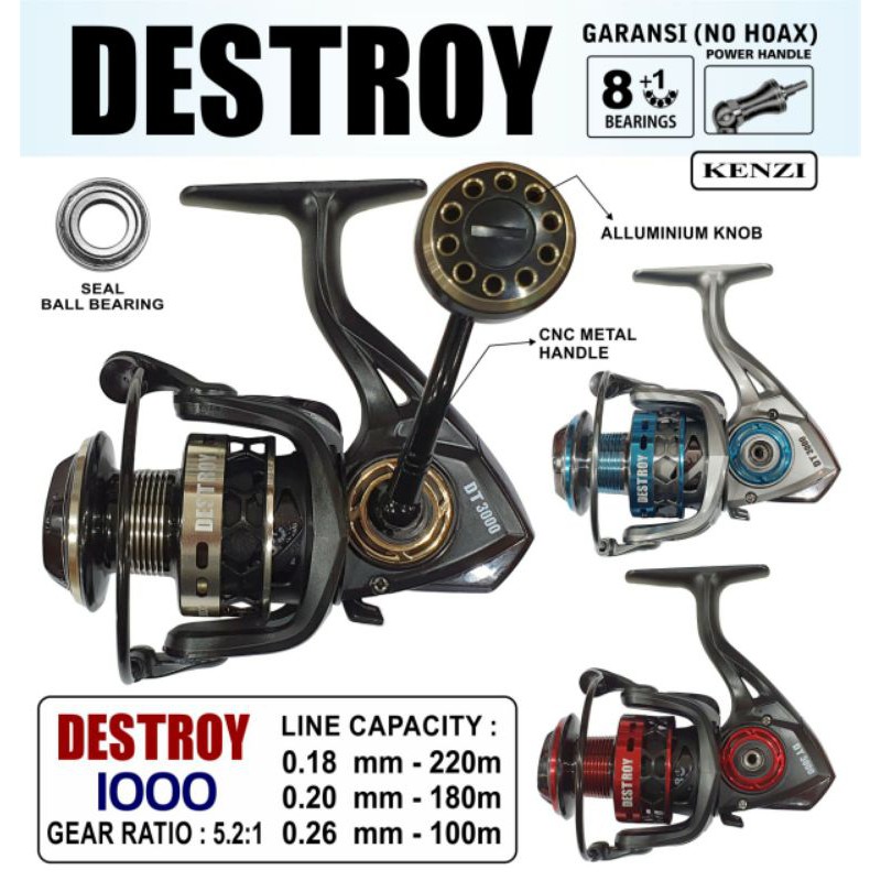 REEL PANCING KENZI DESTROY 1000/2000/3000/6000 POWER HENDEL ORIGINAL