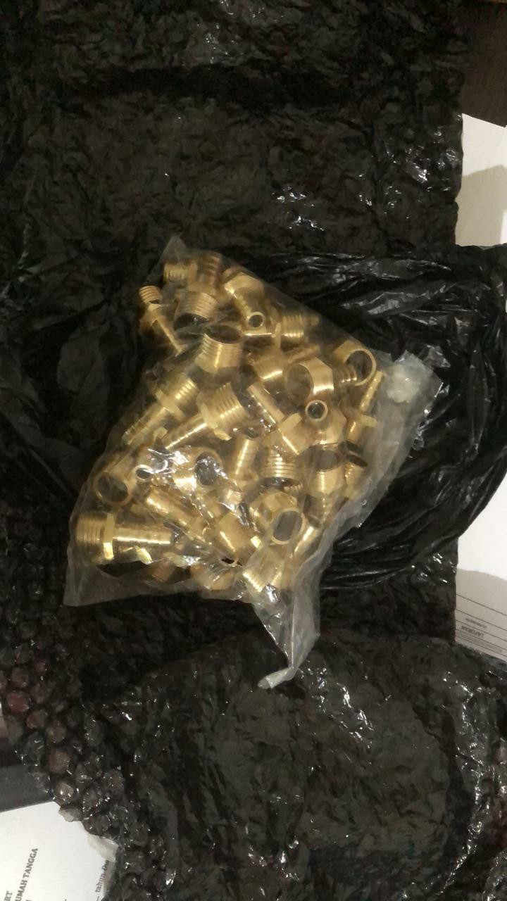 Nipple / Nepel Selang Drat Luar Kuningan 3/8 X 1/2