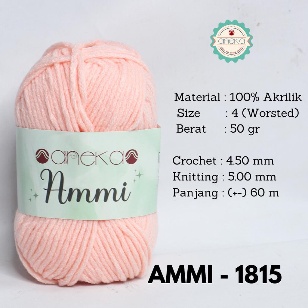 Benang Rajut Ammi / 100% Acrylic / 6 Ply Akrilik - 1815 (Peach Muda)