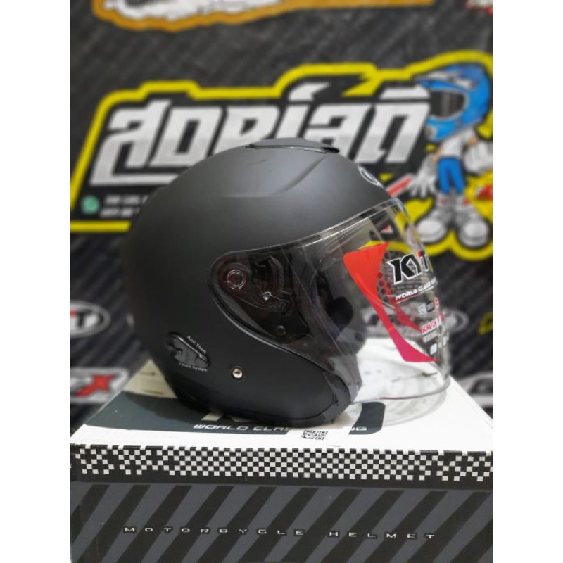 HELM KYT KYOTO BLACK DOFF ORI HELM TOURING KYT KYOTO HITAM DOFF KYT KYOTO BLACK MATT HELM KYT KYOTO 