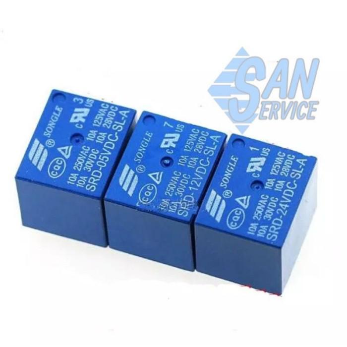Relay / Relay 4 Pin Srd 5V / 12V / 24V / 48V Dc-Sl-A Songle - Biru, Srd-48Vdc-Sl-A