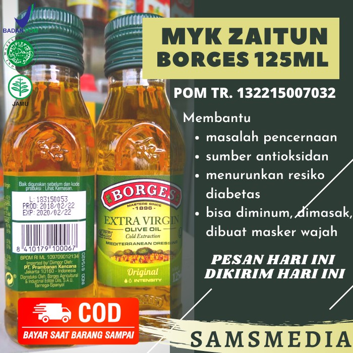 ORIGINAL - Minyak Zaitun Extra Virgin Olive Oil Borges 125ml - Bantu Memelihara Kesehatan Tubuh