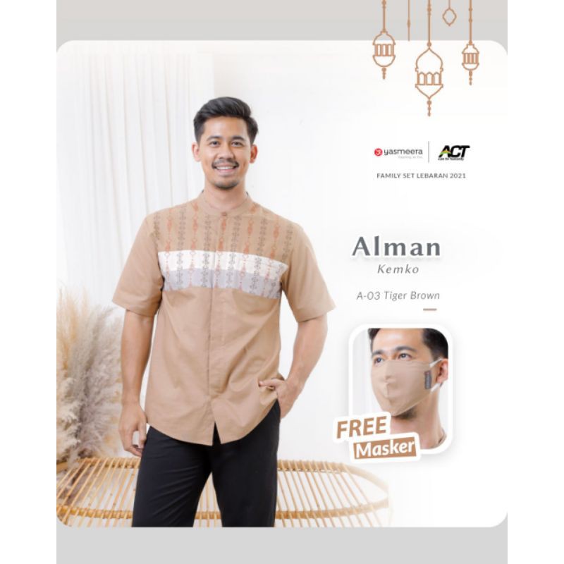 KEMKO ALMAN DEWASA YASMEERA BAHAN KATUN KEMEJA KOKO