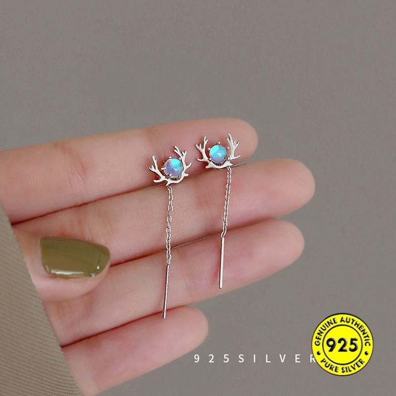 Anting Batu Bulan Bahan S925 Silver Untuk Wanita