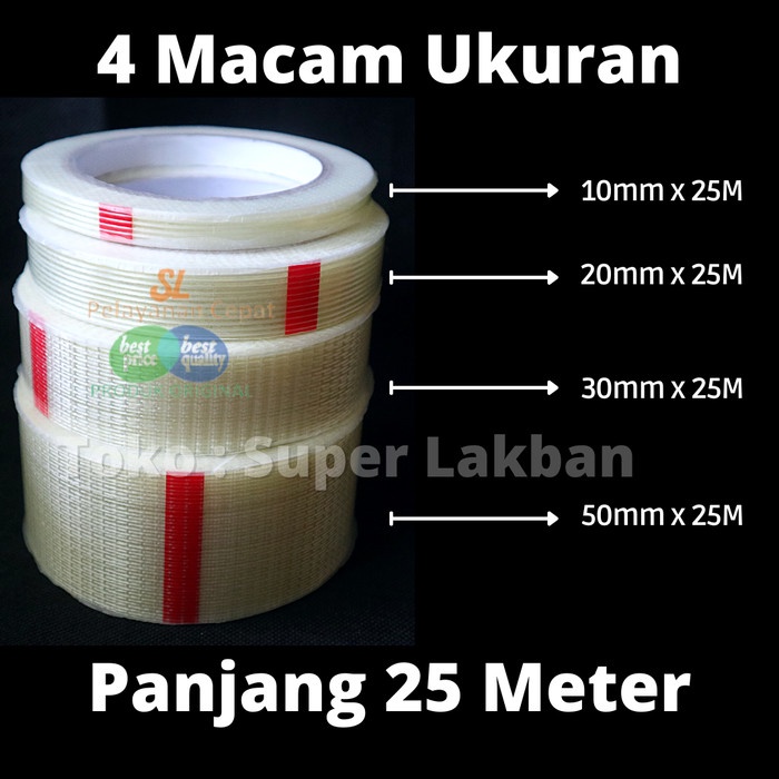 Lakban Serat Filament Serbaguna Perekat Serbaguna Elektronik Furniture Kasa Gipsum Plafon