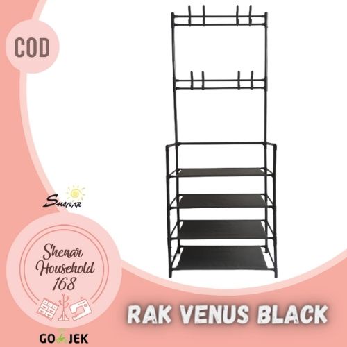 SHENAR ,   VENUS UNIQ  PORTABLE CLOTH RACK RAK GANTUNG SERBGUNA TOILET RAK SEPATU LEMARI GANTUNG RAK  STAND HANGER BAJU KRUDUNG TOPI  TAS DASI  JAS JAKET  RAK GANTUNG TOILET KAMAR  (BISA COD )