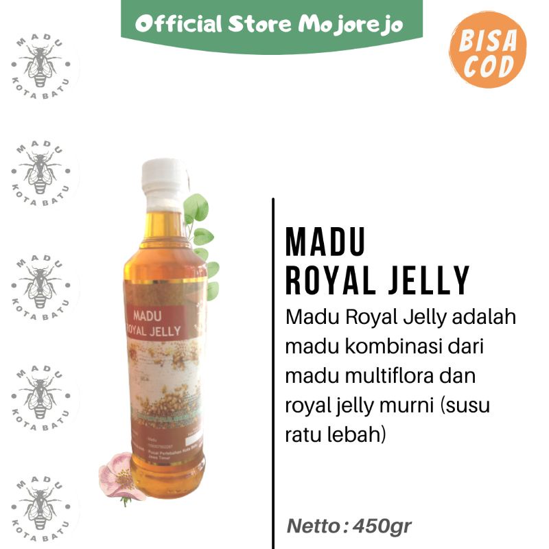 

Madu Royal Jelly 2in1 Botol kaca 450gr (Madu Kota Batu)