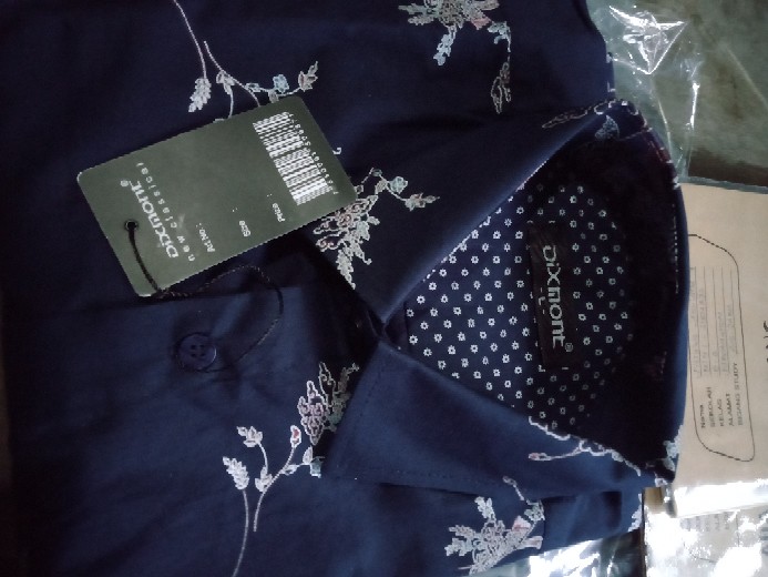 Kemeja Batik Pria Lengan Panjang Bl16 Katun Motif Modern Dixmont Semi Slimfit Premium