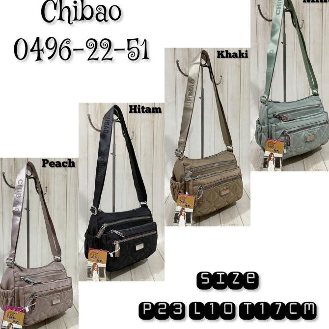 TAS SELEMPANG WANITA ORI CHIBAO KANVAS BORDIR CB496 6Sleting